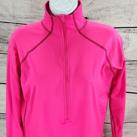 🔹️HOST PICK Nike Hot Pink Fleece Lined 1/2 Zip Mock Neck Athletic Top Large - Picture 5 of 15